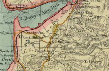 Small map of Llangynfelyn